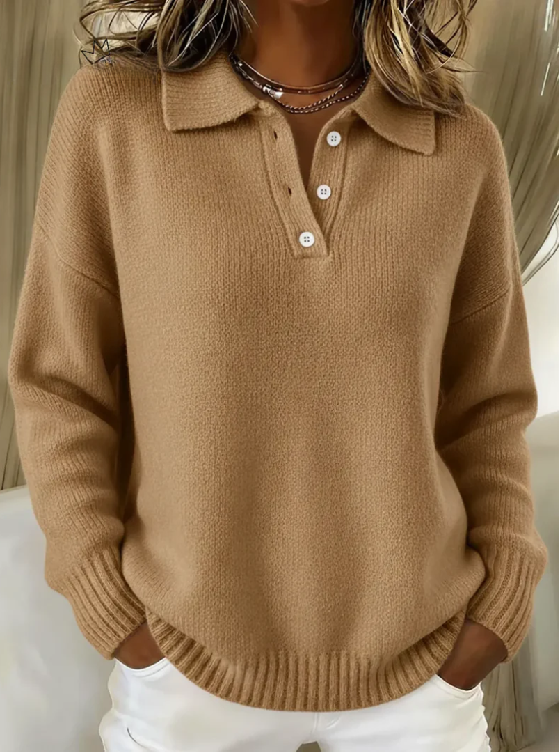 Mira | Soft Knit Polo Sweater