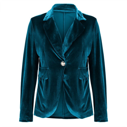 Rosalind | Women's Fall Style Tailored Single Button Velvet Blazer