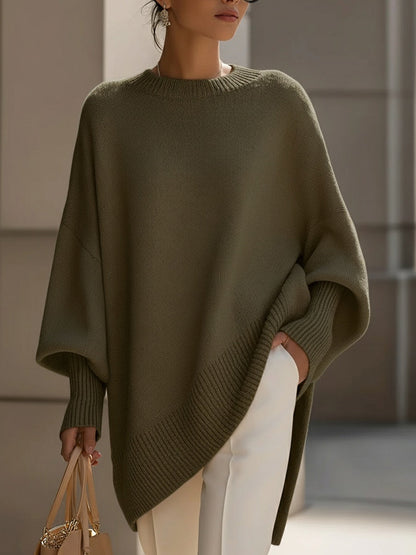 Rowena | Women’s Oversized Batwing Crewneck Sweater
