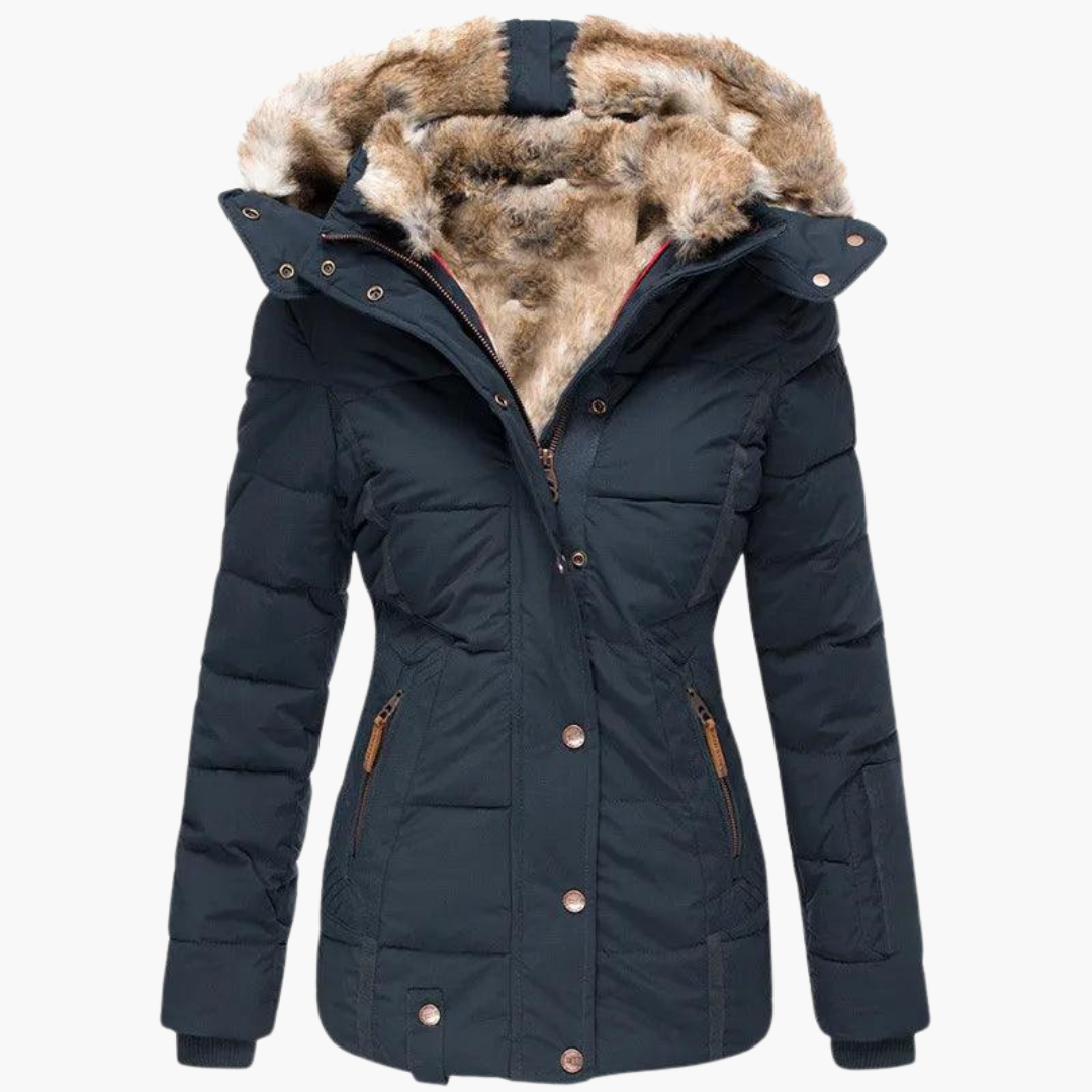 Elara | Women's Slim Fit Quilted Hooded Winter Parka Jacket