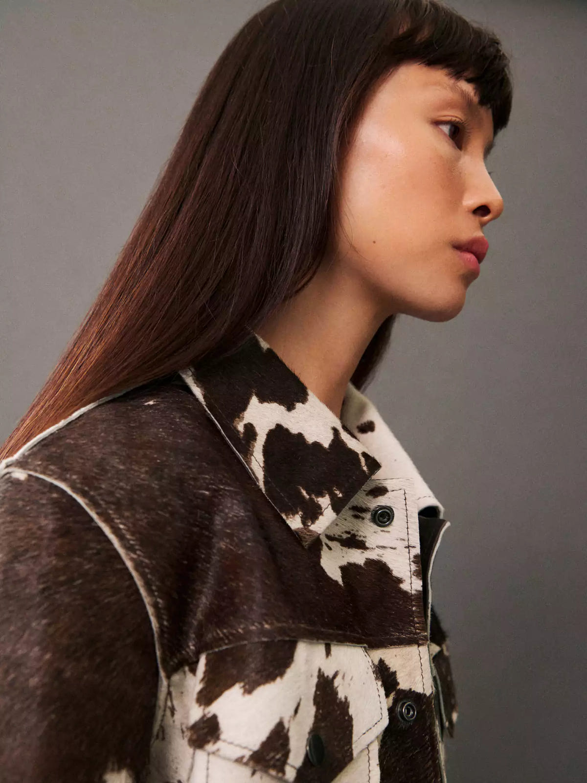 Tamsin | Women's Faux Fur Animal Print Button Up Cropped Trucker Jacket