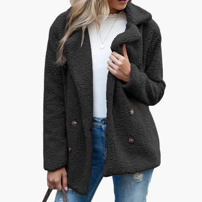 Marjolaine | Women's Faux Fur Lapel Collar Teddy Jacket