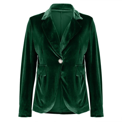 Rosalind | Women's Fall Style Tailored Single Button Velvet Blazer