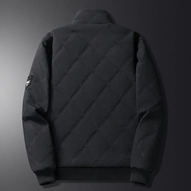 Boreas | Men's Diamond Quilted Fleece-Lined Stand Collar Winter Jacket