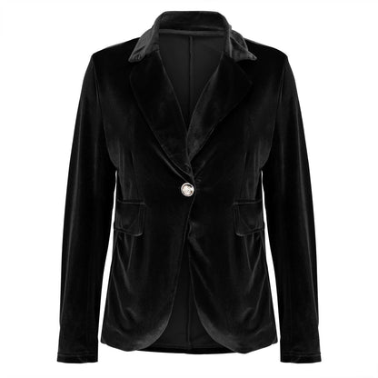 Rosalind | Women's Fall Style Tailored Single Button Velvet Blazer