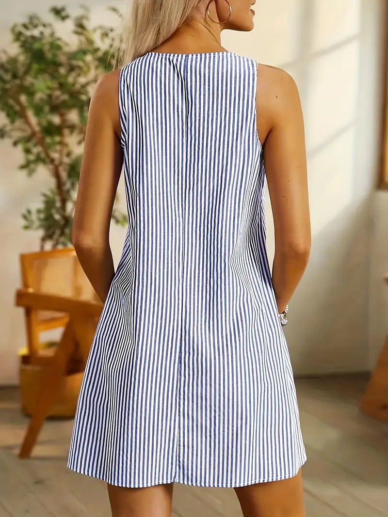 Freja | Stylish Striped Summer Dress with Pockets