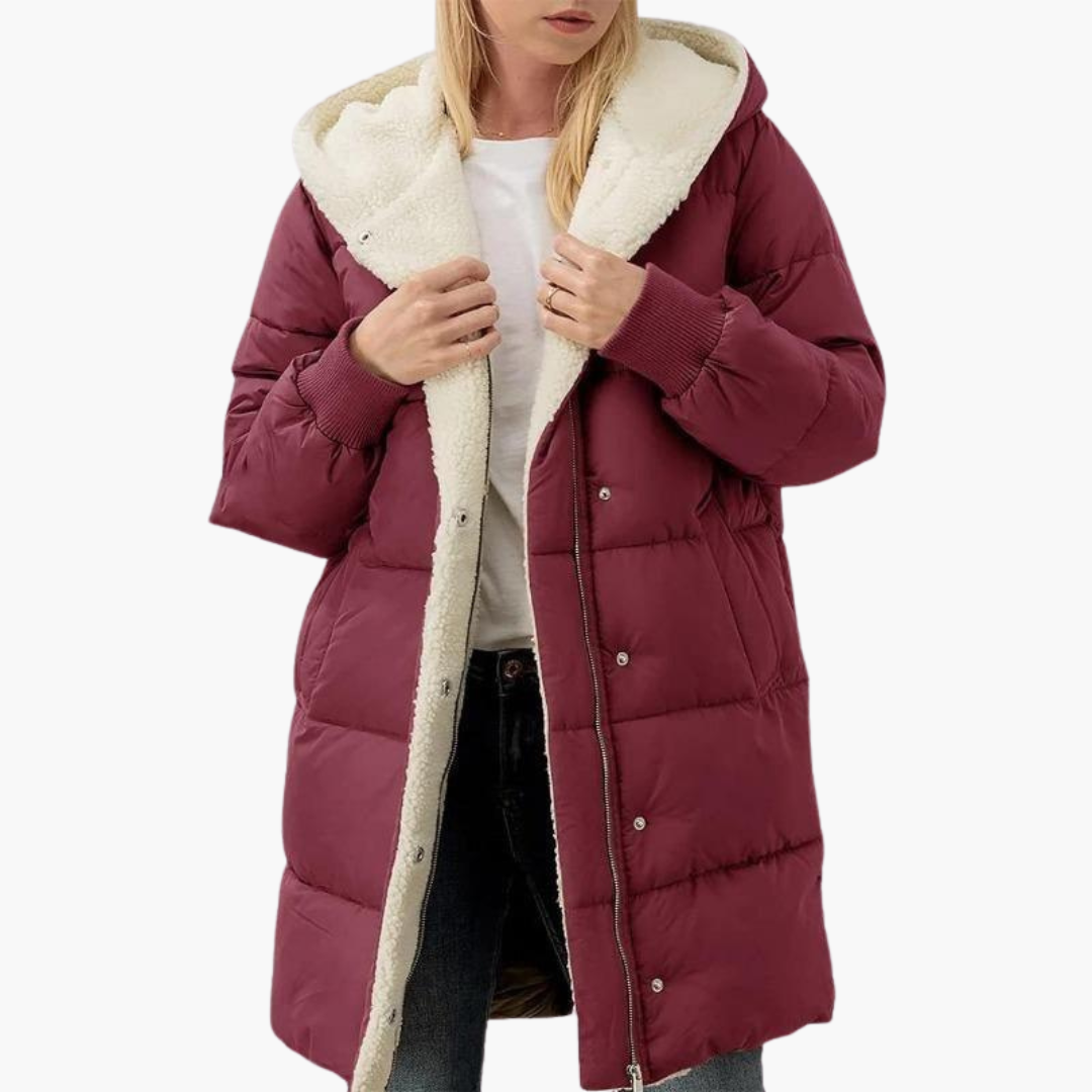 Kirra | Women's Sherpa-Lined Long Hooded Puffer Coat