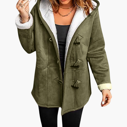 Arlette | Women's Hooded Sherpa-Lined Toggle Winter Coat