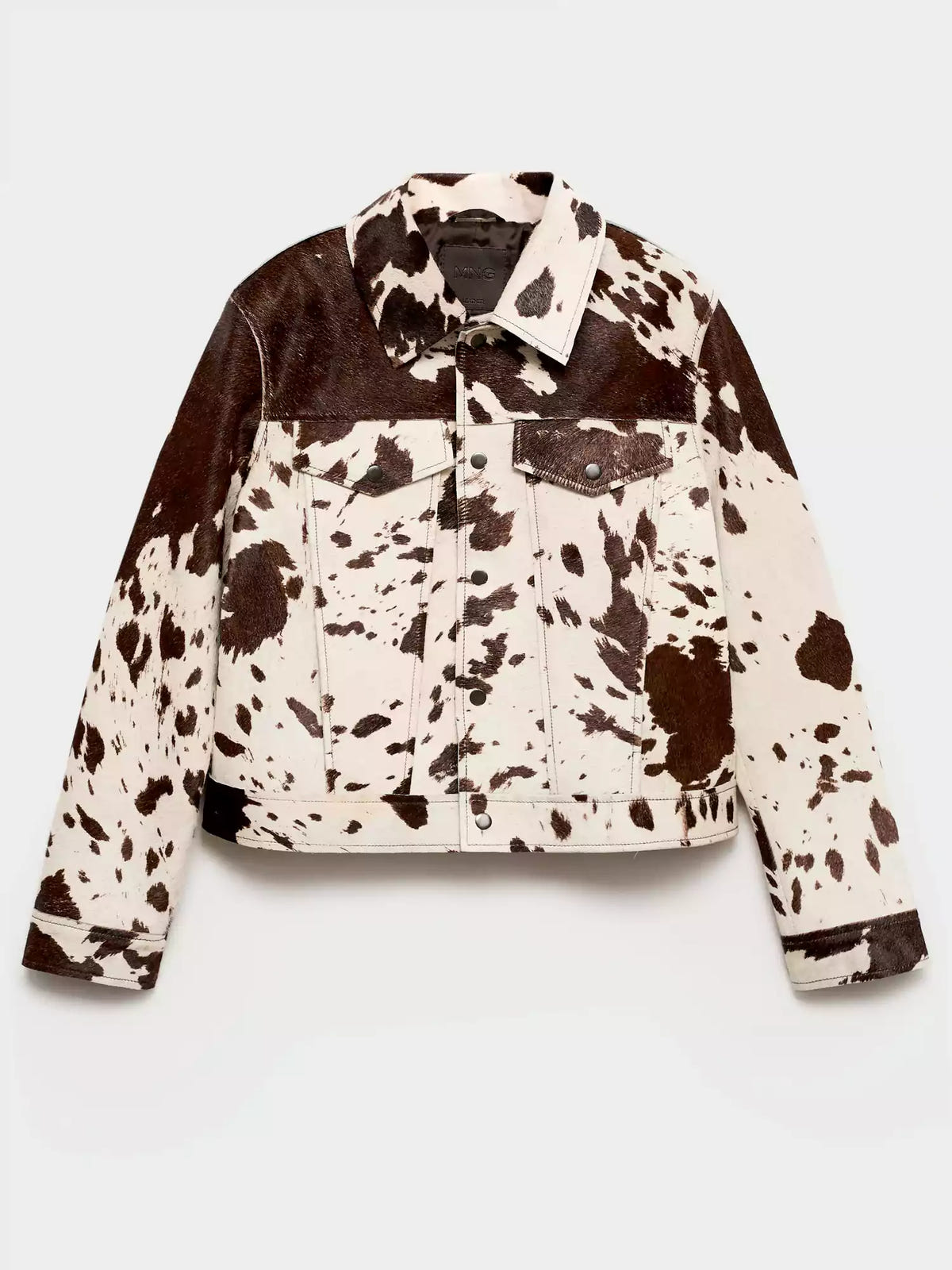 Tamsin | Women's Faux Fur Animal Print Button Up Cropped Trucker Jacket
