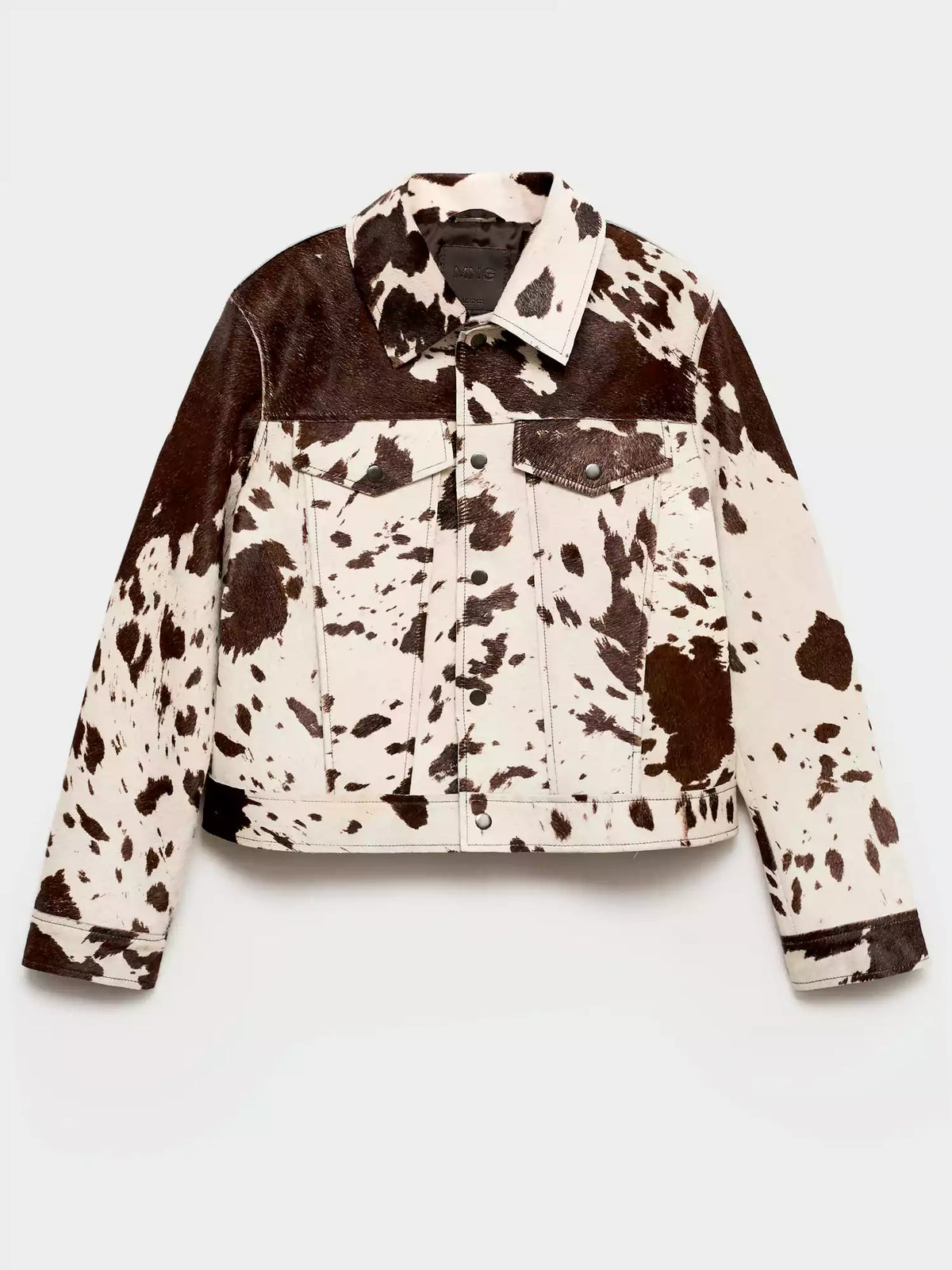 Tamsin | Women's Faux Fur Animal Print Button Up Cropped Trucker Jacket