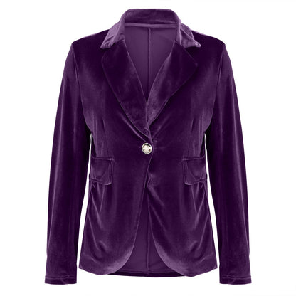 Rosalind | Women's Fall Style Tailored Single Button Velvet Blazer