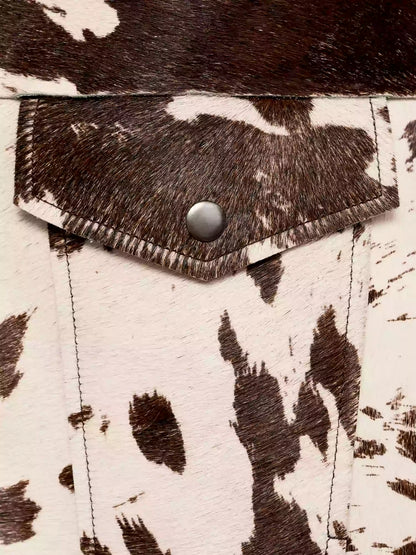 Tamsin | Women's Faux Fur Animal Print Button Up Cropped Trucker Jacket