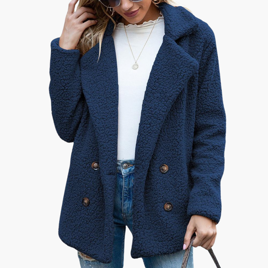 Marjolaine | Women's Faux Fur Lapel Collar Teddy Jacket