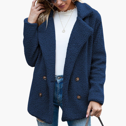 Marjolaine | Women's Faux Fur Lapel Collar Teddy Jacket