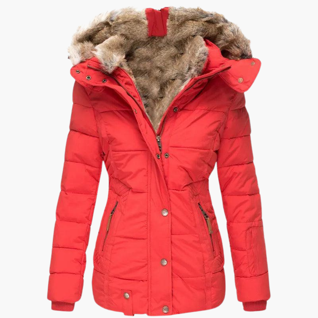 Elara | Women's Slim Fit Quilted Hooded Winter Parka Jacket