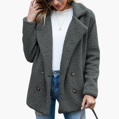 Marjolaine | Women's Faux Fur Lapel Collar Teddy Jacket