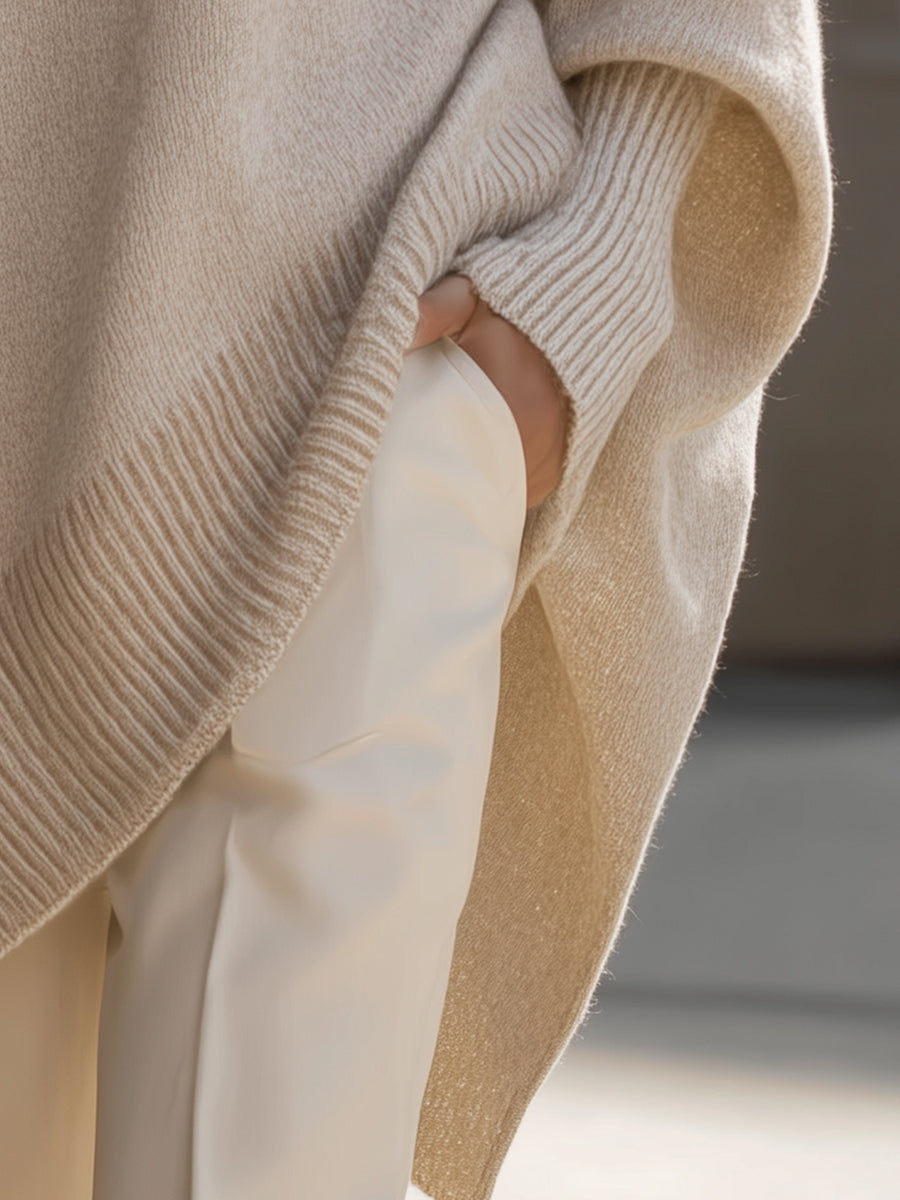 Rowena | Women’s Oversized Batwing Crewneck Sweater