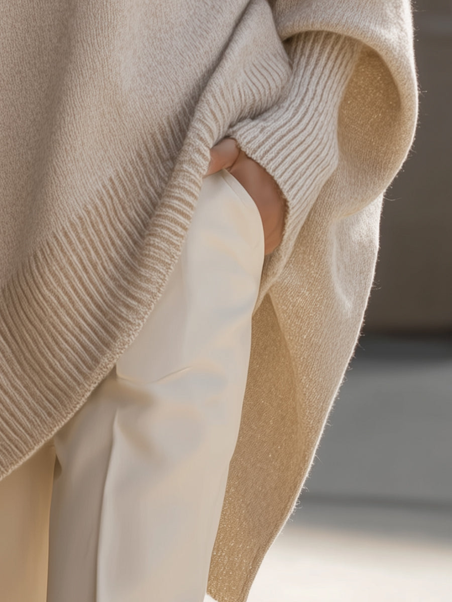 Rowena | Women’s Oversized Batwing Crewneck Sweater