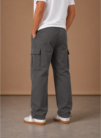 Garrick | Men's Elastic Drawstring Waist Straight Leg Cargo Pants