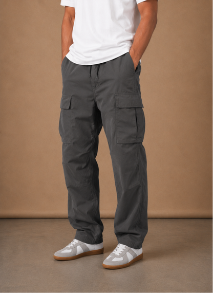 Garrick | Men's Elastic Drawstring Waist Straight Leg Cargo Pants