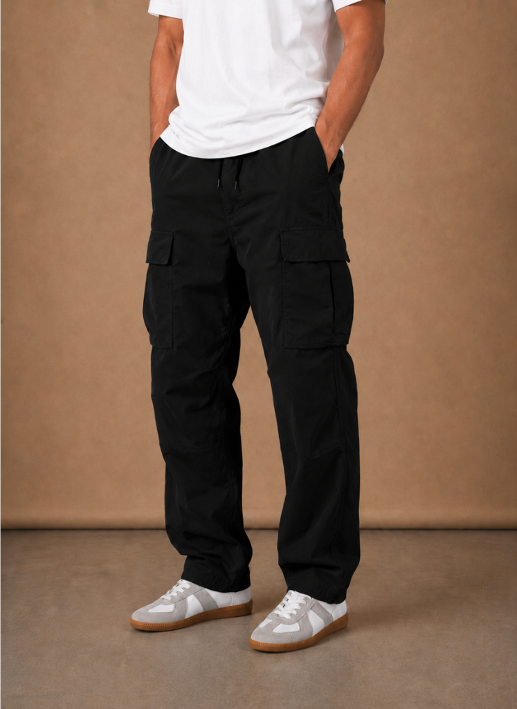 Garrick | Men's Elastic Drawstring Waist Straight Leg Cargo Pants