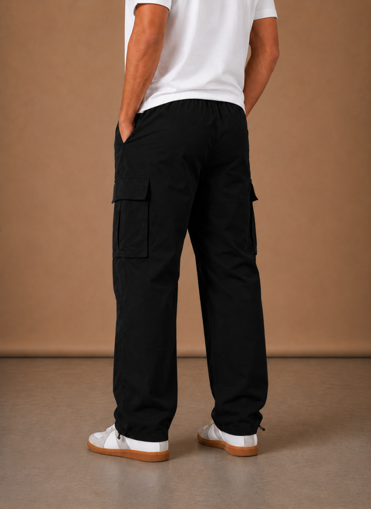 Garrick | Men's Elastic Drawstring Waist Straight Leg Cargo Pants