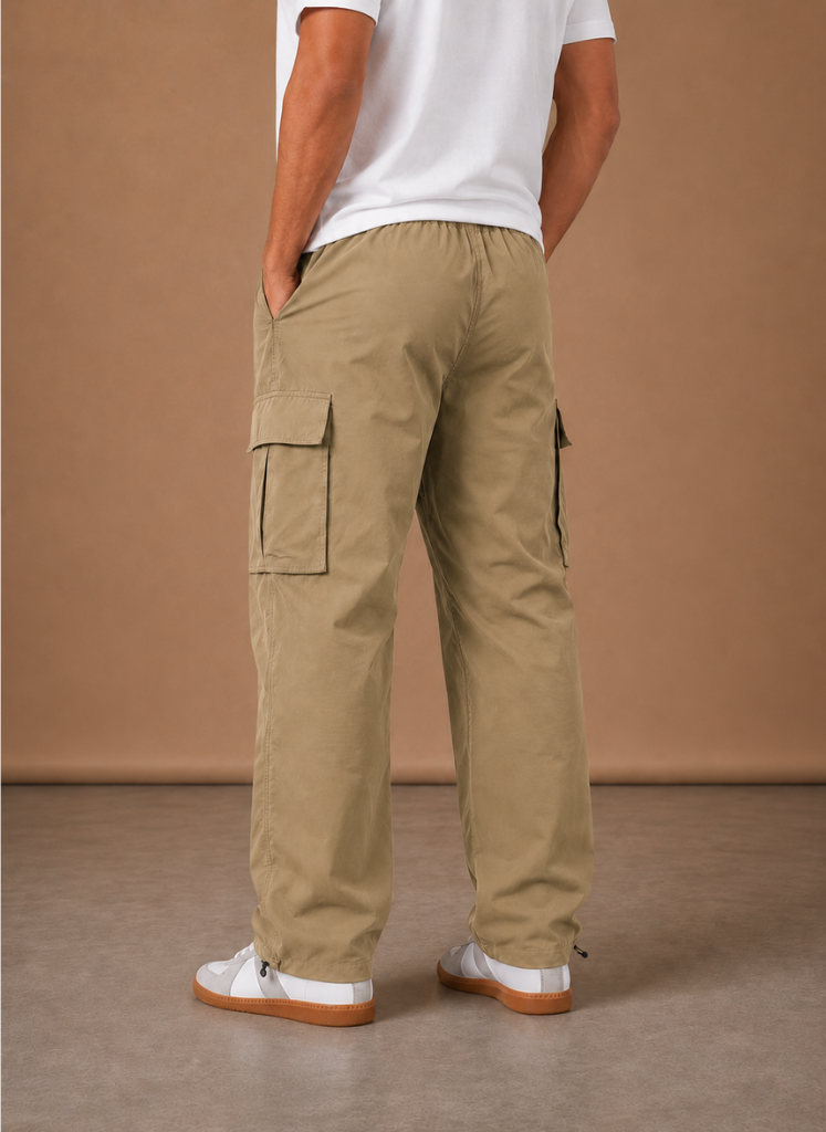 Garrick | Men's Elastic Drawstring Waist Straight Leg Cargo Pants