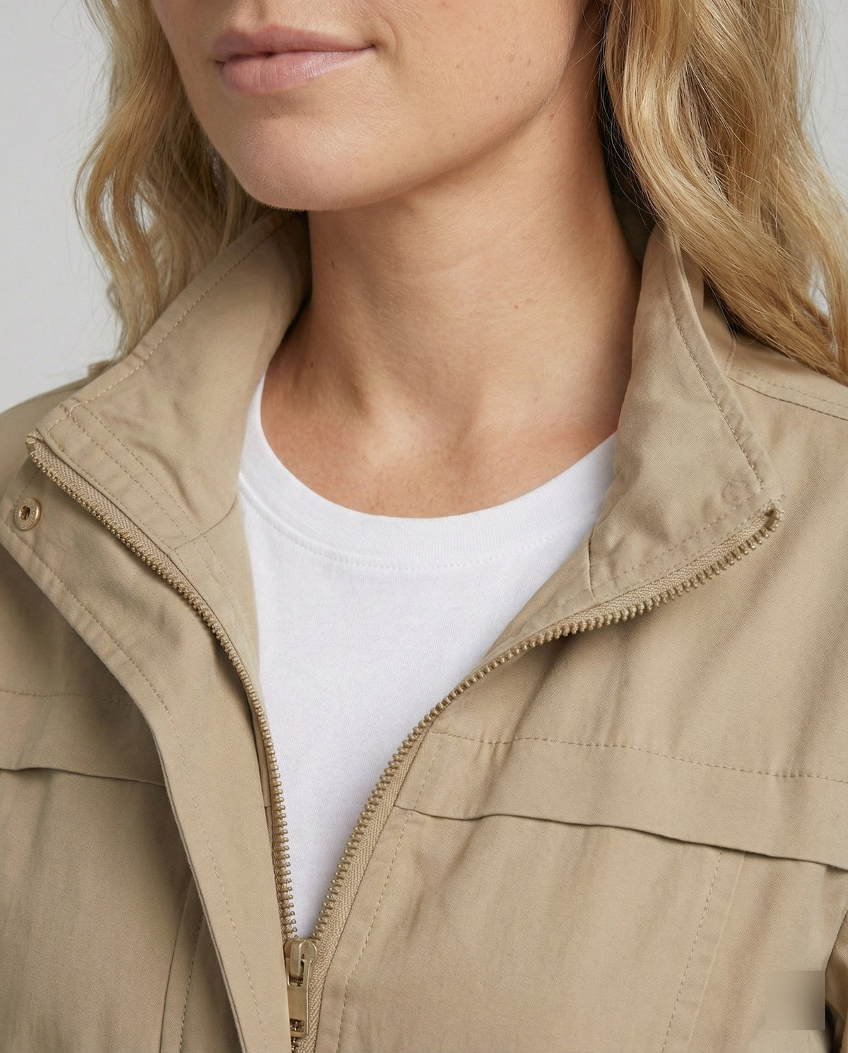 Leona | Women's Lightweight Military Cinched Waist Stand Collar Fall Utility Jacket