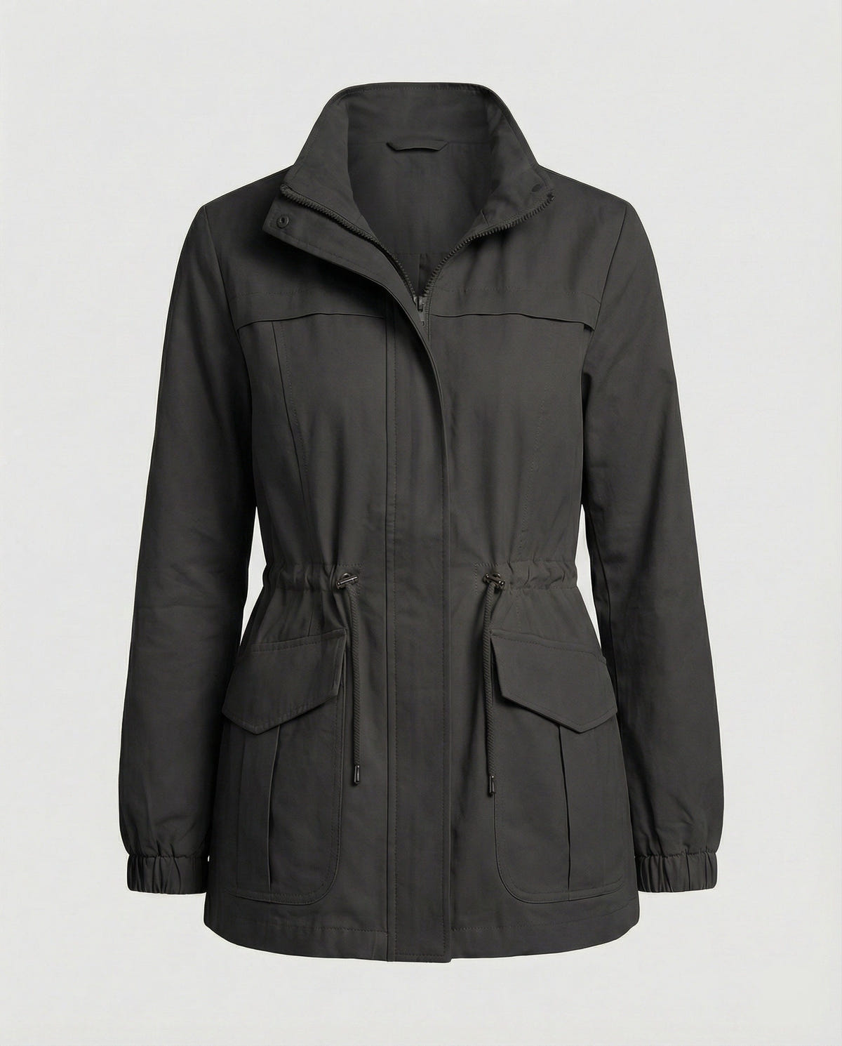 Leona | Women's Lightweight Military Cinched Waist Stand Collar Fall Utility Jacket