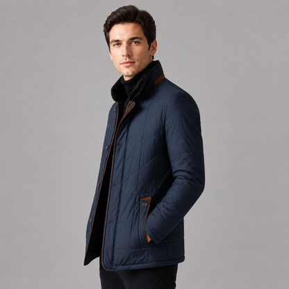 Cedric | Men's Stand Collar Zip Up Quilted Winter Jacket
