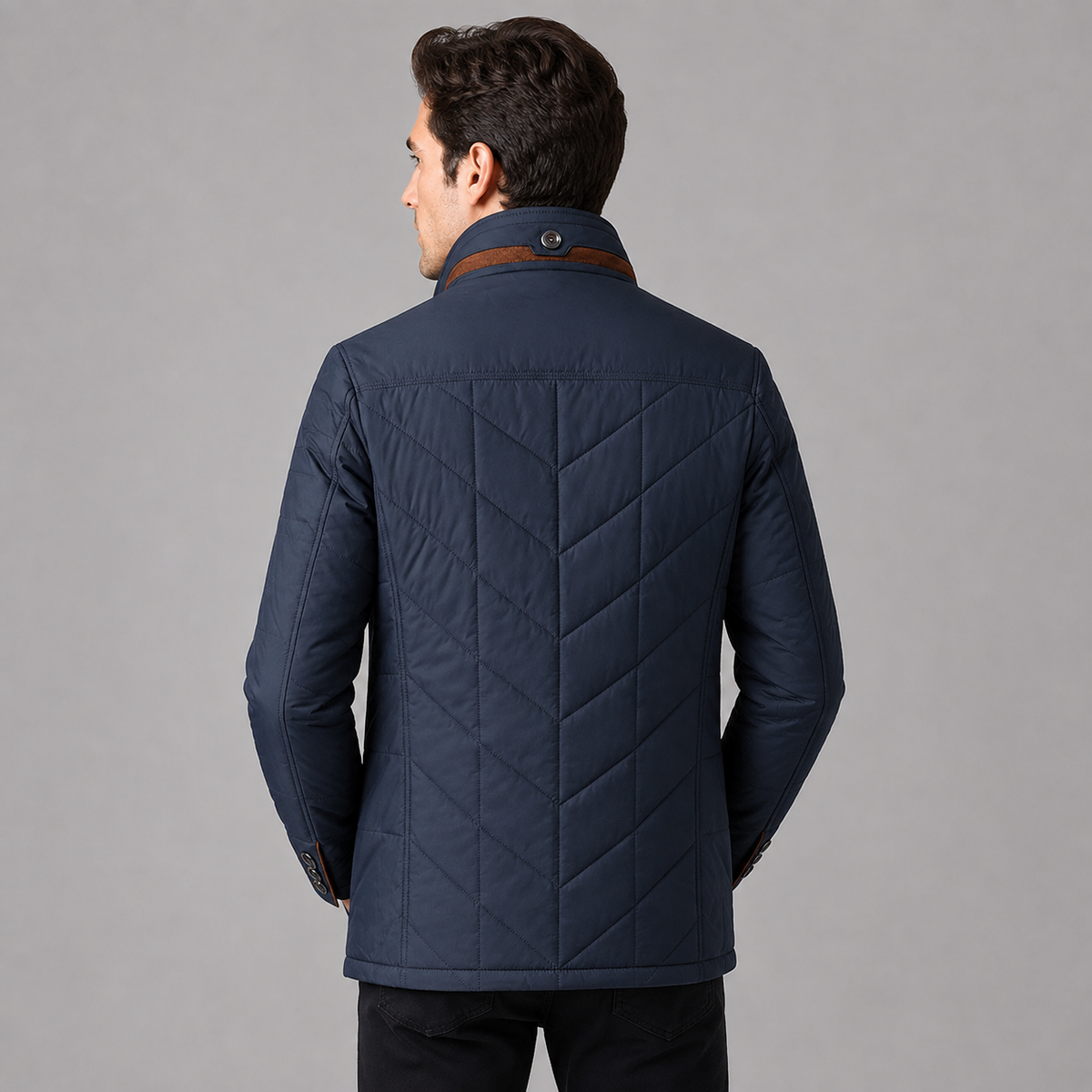 Cedric | Men's Stand Collar Zip Up Quilted Winter Jacket