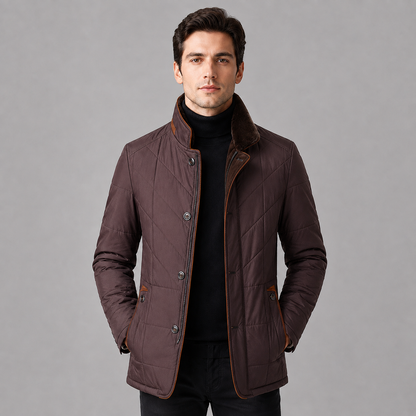 Cedric | Men's Stand Collar Zip Up Quilted Winter Jacket