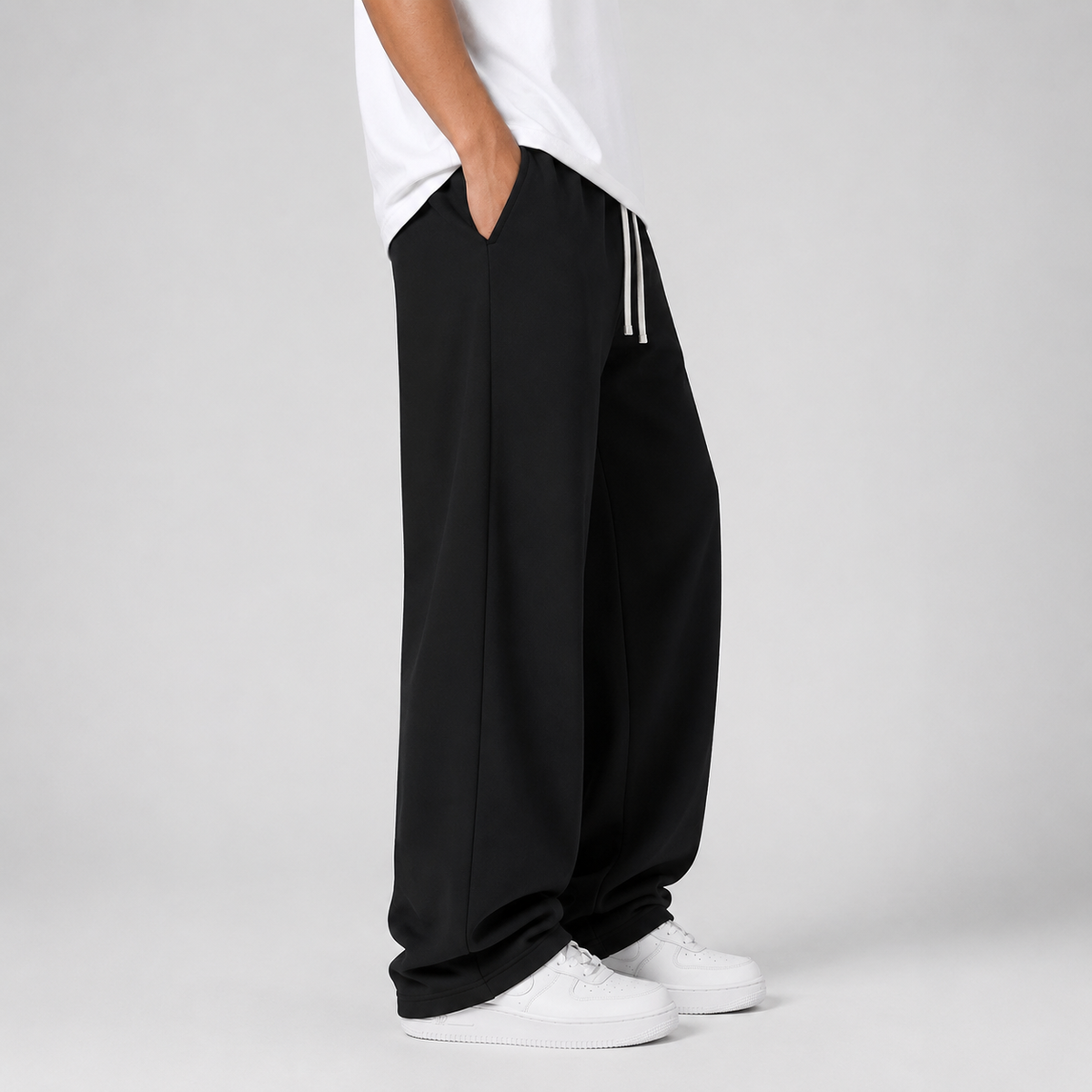 Rowan | Men's Baggy Straight Leg Elastic Waist Athleisure Lounge Pants