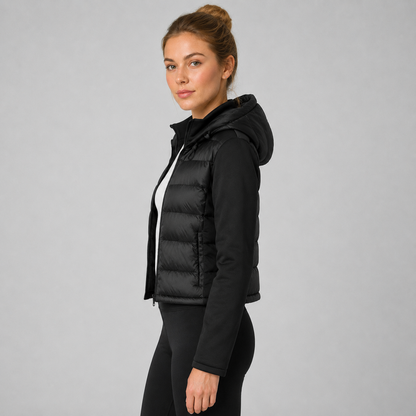 Beverly | Women's Lightweight Hooded Quilted Black Cropped Puffer Jacket