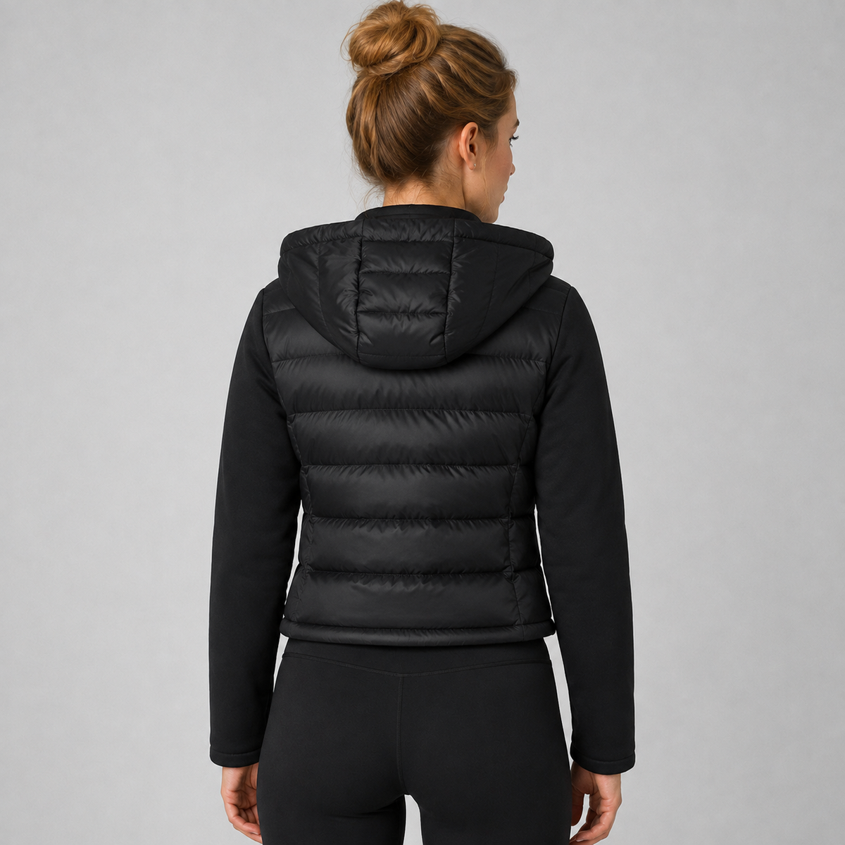 Beverly | Women's Lightweight Hooded Quilted Black Cropped Puffer Jacket