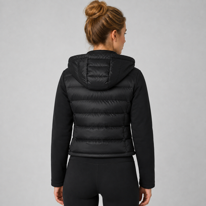 Beverly | Women's Lightweight Hooded Quilted Black Cropped Puffer Jacket