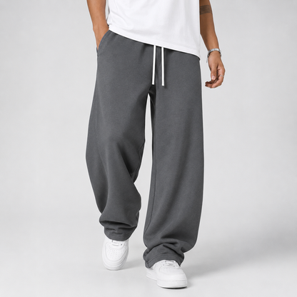 Rowan | Men's Baggy Straight Leg Elastic Waist Athleisure Lounge Pants