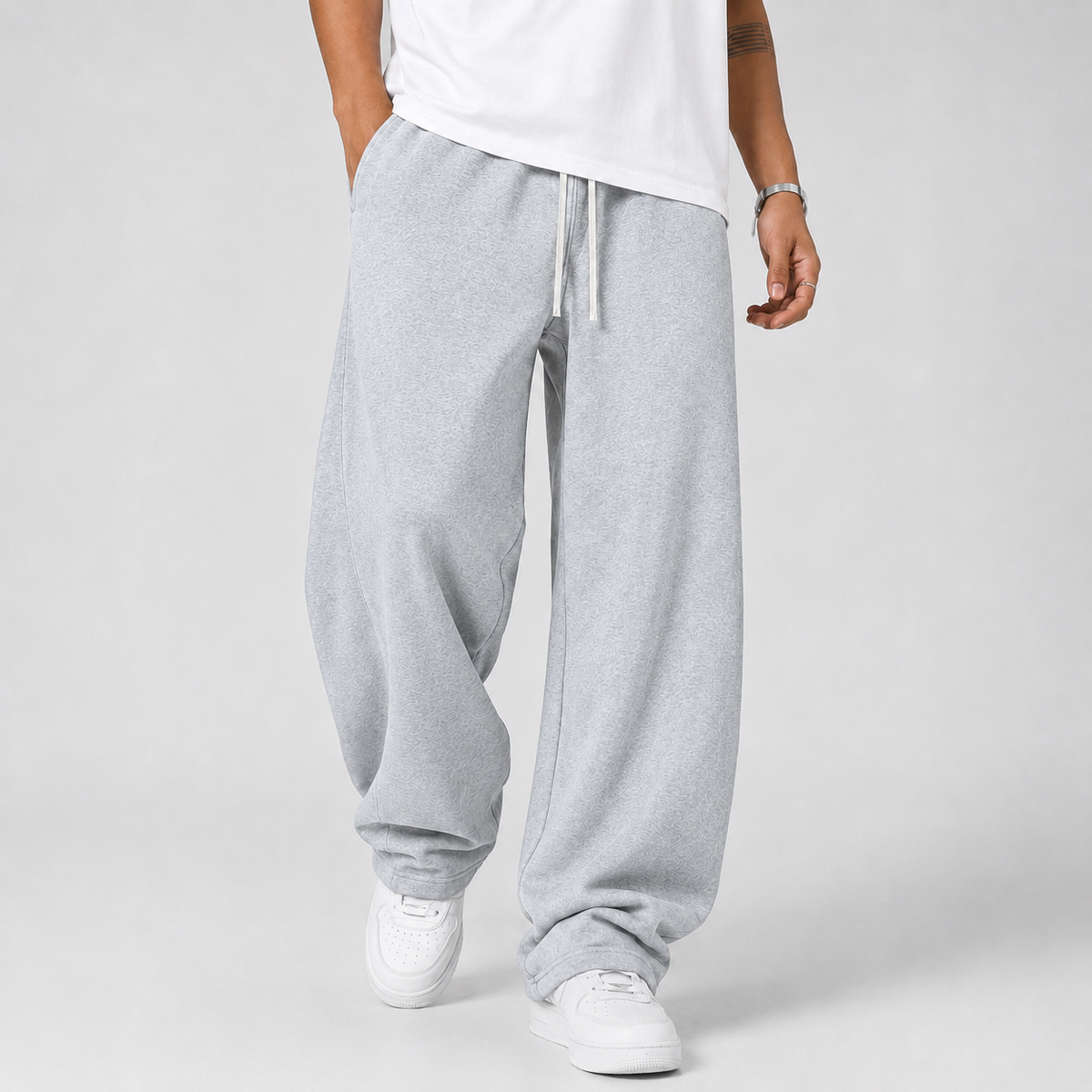 Rowan | Men's Baggy Straight Leg Elastic Waist Athleisure Lounge Pants