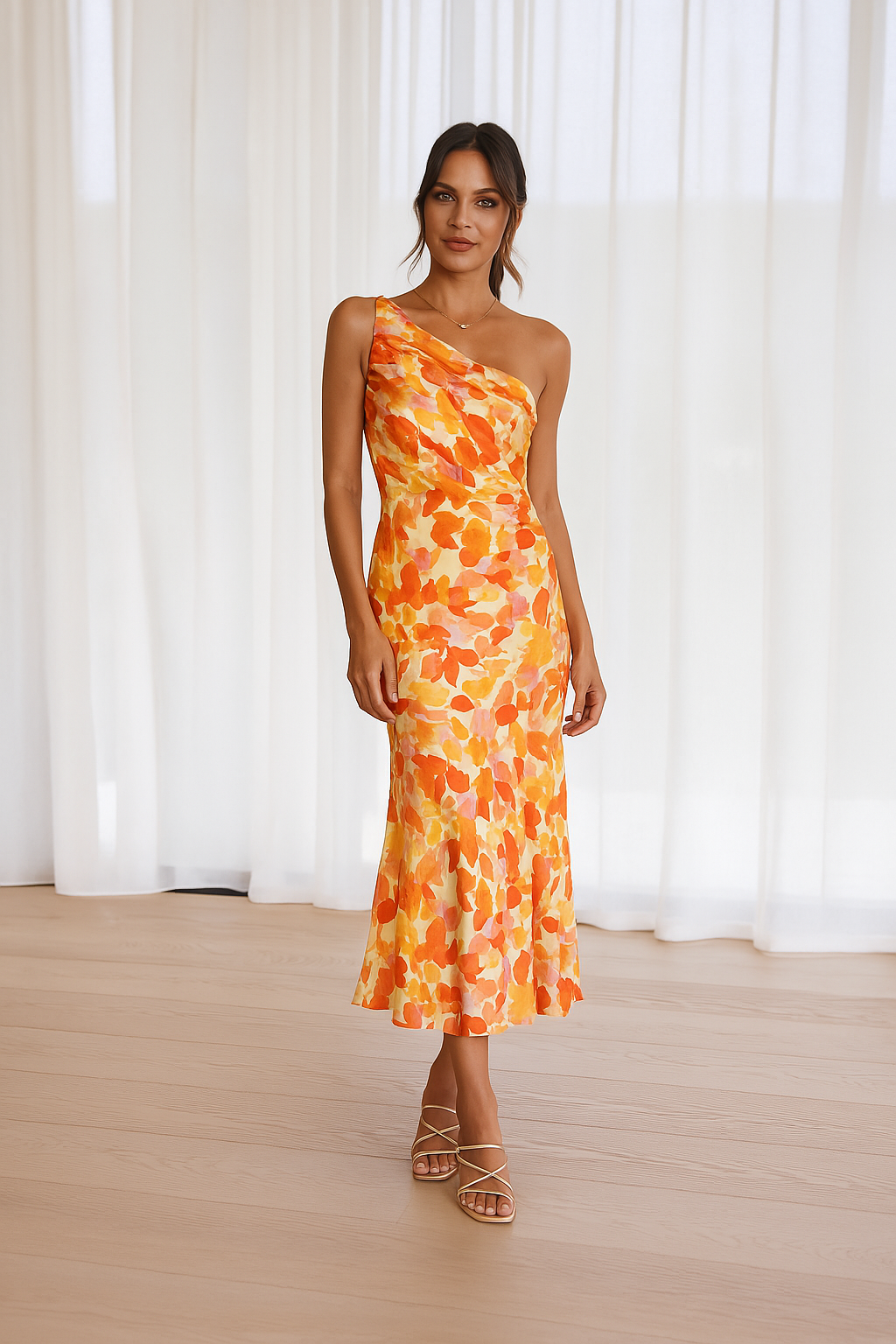 Laila | Floral Satin Dress