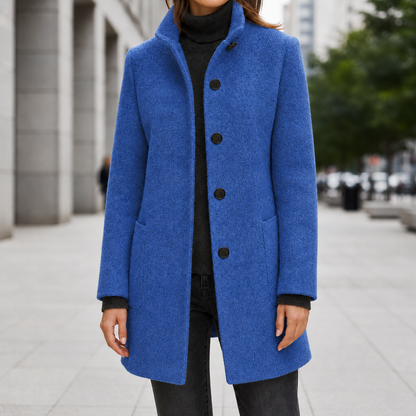 Beatriz | Women's Stand Collar Single Breasted Wool Blend Car Coat
