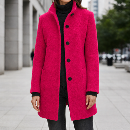 Beatriz | Women's Stand Collar Single Breasted Wool Blend Car Coat