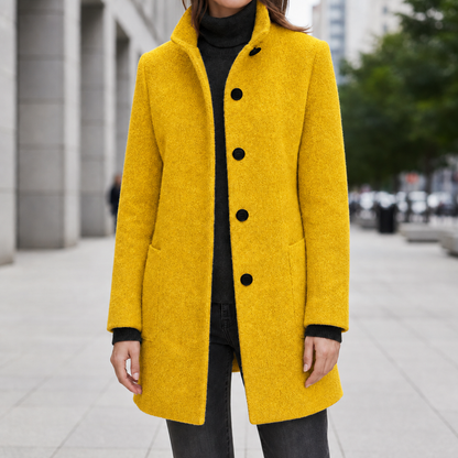Beatriz | Women's Stand Collar Single Breasted Wool Blend Car Coat