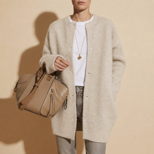 Carla | Women's Long Button Up Wool Blend Oversized Cardigan Sweater