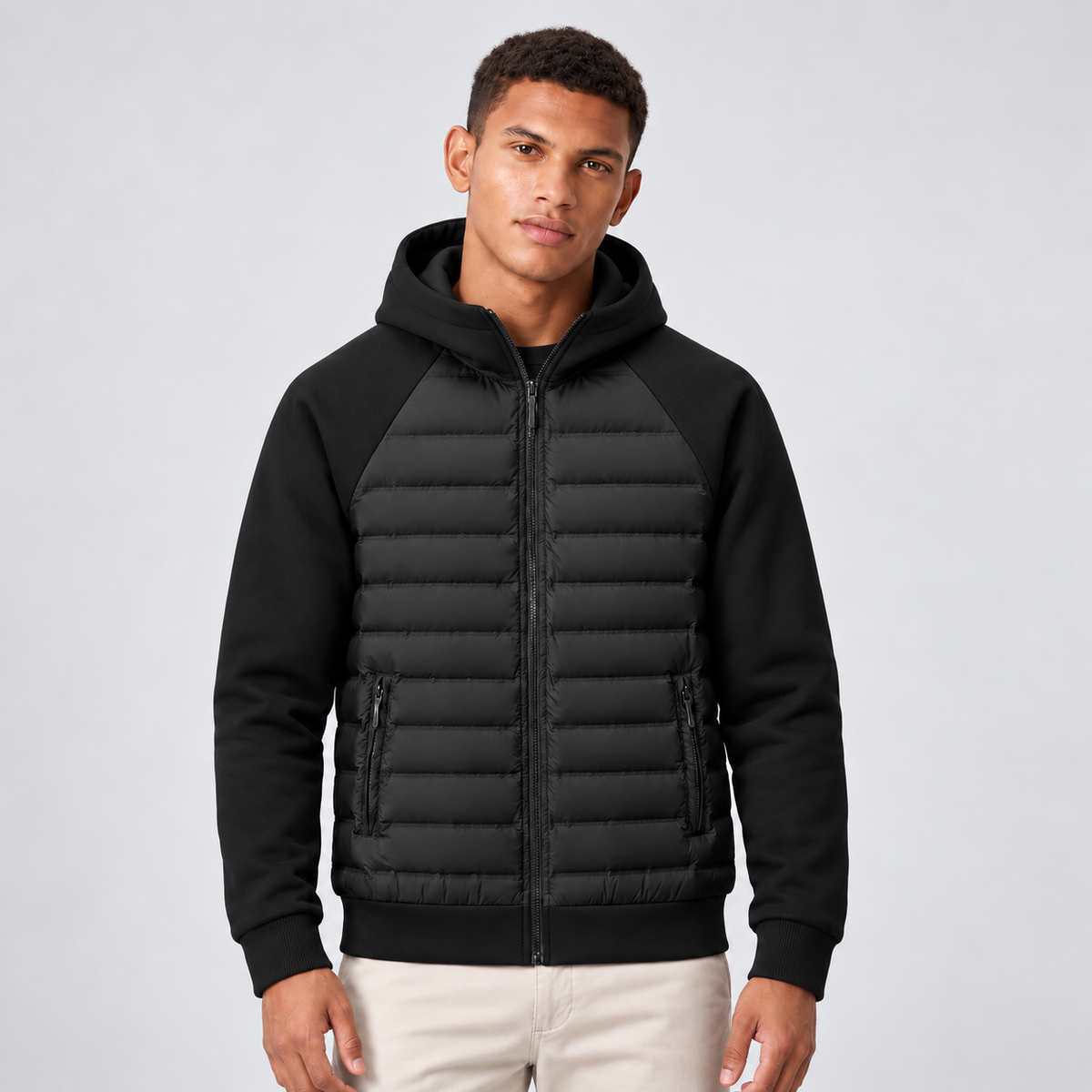 Carson | Men's Quilted Hooded Puffer Hybrid Winter Jacket