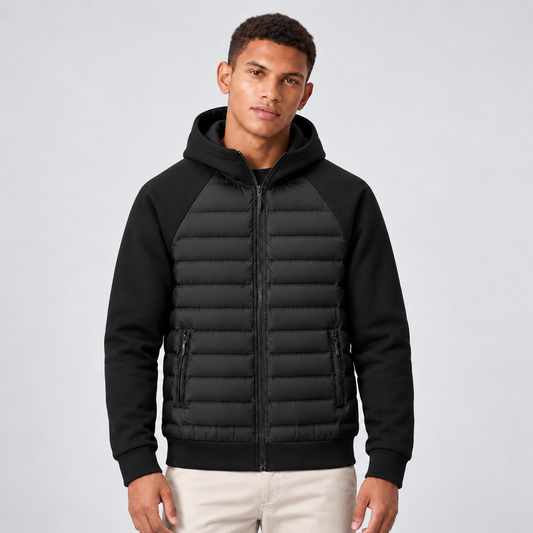 Carson | Men's Quilted Hooded Puffer Hybrid Winter Jacket