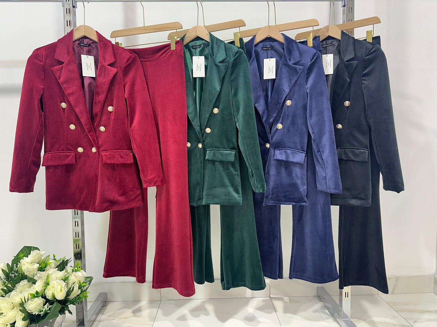 Dimitra - Velvet Double Breasted Blazer Set