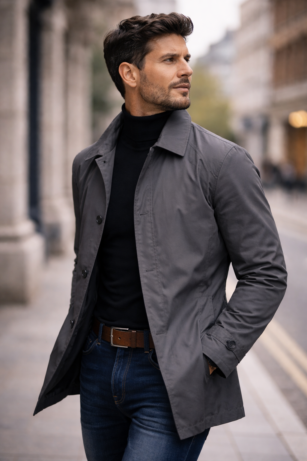 Alaric | Men's Collared Button-Front Casual Jacket