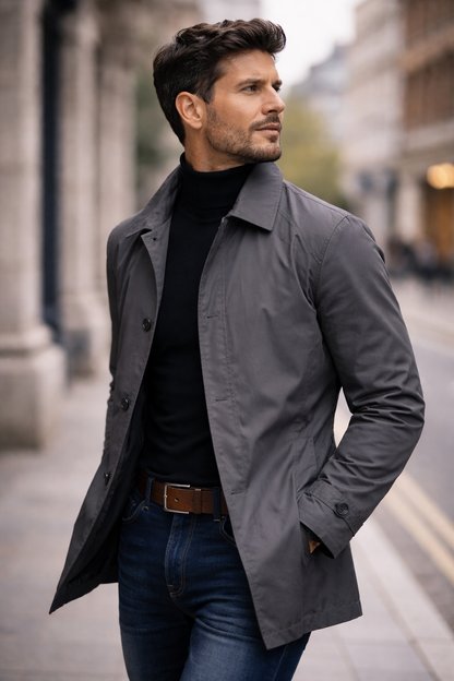 Alaric | Men's Collared Button-Front Casual Jacket