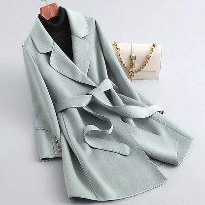 Adalind | Women's Belted Wrap Longline Winter Dress Coat