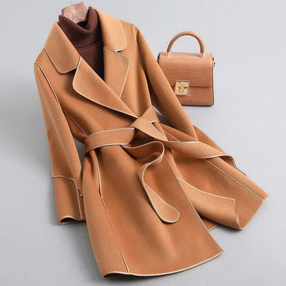 Adalind | Women's Belted Wrap Longline Winter Dress Coat